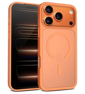 Magsafe Калъф за iPhone 17 Pro Max, Crong Hybrid Matte Magnetic Case, Оранжев