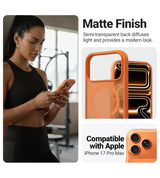 Magsafe Калъф за iPhone 17 Pro Max, Crong Hybrid Matte Magnetic Case, Оранжев (3)