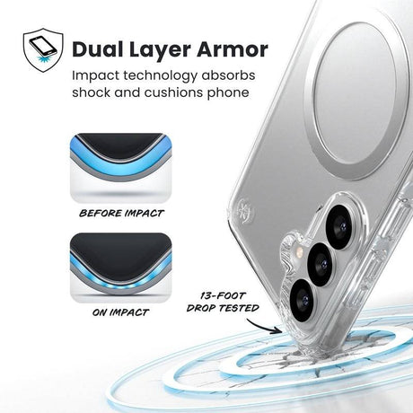 Magsafe Калъф за Samsung S26, Speck Presidio Perfect-Clear Magnet Case, Прозрачен (7)