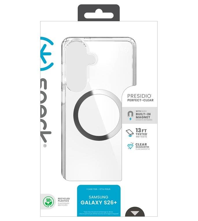 Magsafe Калъф за Samsung S26 Plus, Speck Presidio Perfect-Clear Magnet Case, Прозрачен (9)