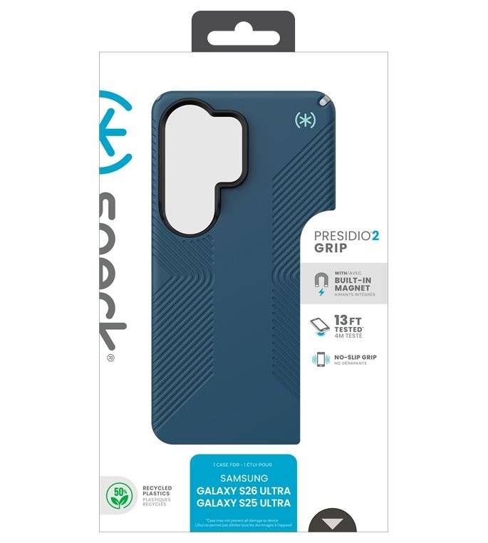 Magsafe Калъф за Samsung S26 Ultra, Speck Presidio2 Grip Magnet Case, Син (9)