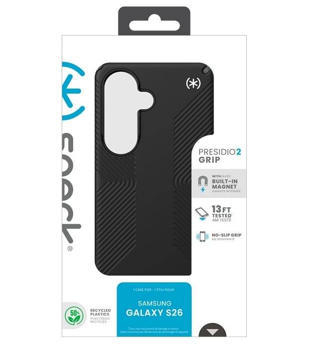 Magsafe Калъф за Samsung S26, Speck Presidio2 Grip Magnet Case, Черен (9)
