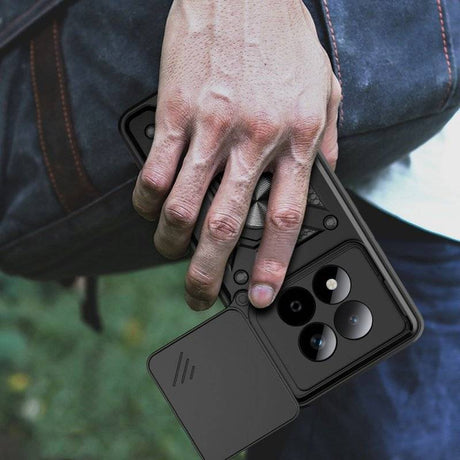 Калъф с Предпазител за Камера и Стойка за Xiaomi Redmi Note 15 Pro 5G, Tech-Protect CamShield Pro Case, Черен (7)