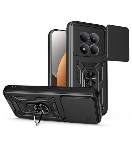 Калъф с Предпазител за Камера и Стойка за Xiaomi Redmi Note 15 Pro Plus 5G, Tech-Protect CamShield Pro Case, Черен