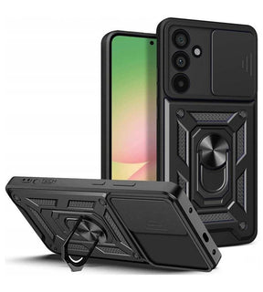 Калъф с Предпазител за Камера и Стойка за Samsung A37, Tech-Protect CamShield Pro Case, Черен
