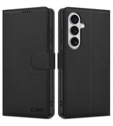 Кожен Калъф с Джобове за Samsung S26, Tech-Protect Wallet Book Case, Черен