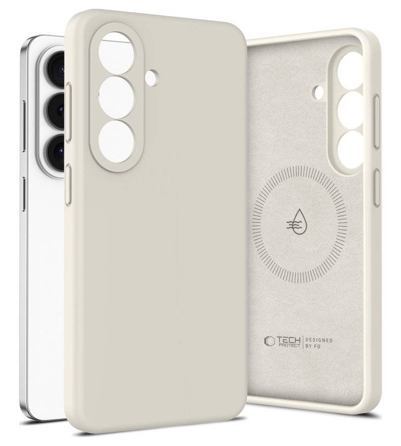 Magsafe Калъф за Samsung S26 Plus, Tech-Protect Silicone Case, Бежов (2)