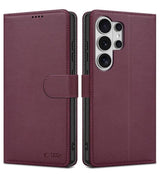 Кожен Калъф с Джобове за Samsung S26 Ultra, Tech-Protect Wallet Book Case, Бордо