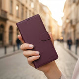 Кожен Калъф с Джобове за Samsung S26 Ultra, Tech-Protect Wallet Book Case, Бордо (3)