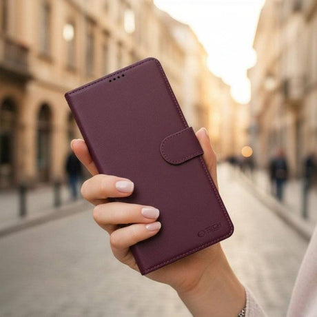 Кожен Калъф с Джобове за Samsung S26 Ultra, Tech-Protect Wallet Book Case, Бордо (3)
