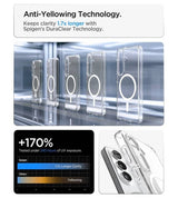 Magsafe Калъф за Samsung S26, Spigen Ultra Hybrid White Case, Прозрачен (8)