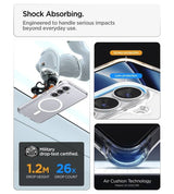 Magsafe Калъф за Samsung S26, Spigen Ultra Hybrid White Case, Прозрачен (11)