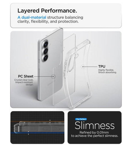 Противоударен Хибриден Калъф за Samsung S26 Plus, Spigen Ultra Hybrid Case, Прозрачен (6)