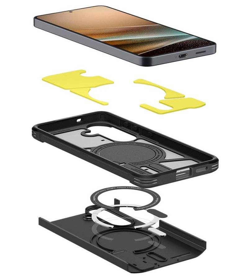 Magsafe Противоударен Калъф за Samsung S26, Spigen Tough Armor Case, Черен (5)
