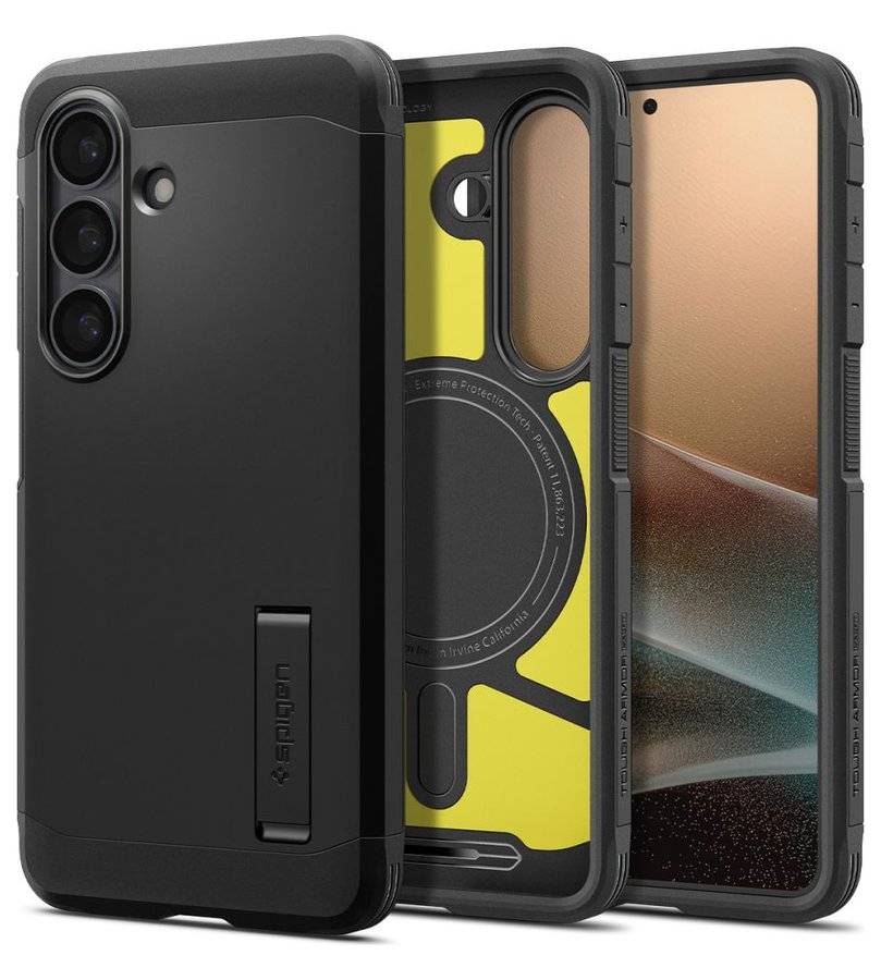 Magsafe Противоударен Калъф за Samsung S26 Plus, Spigen Tough Armor Case, Черен
