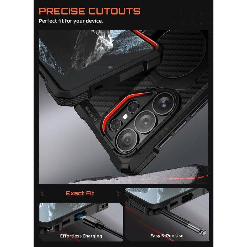 Magsafe Калъф за Samsung S26 Ultra, Supcase UB Grip Mag Aramid Case, Черен (7)