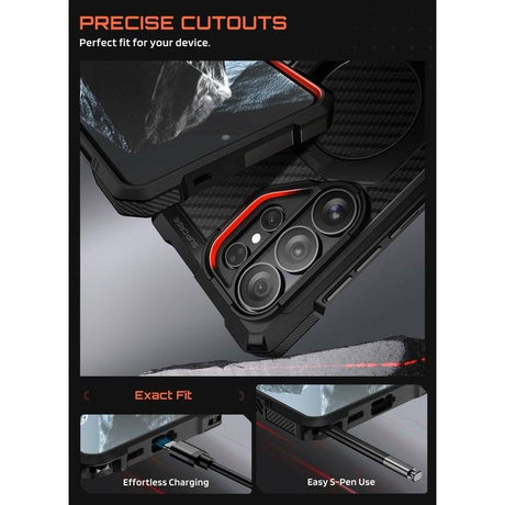 Magsafe Калъф за Samsung S26 Ultra, Supcase UB Grip Mag Aramid Case, Черен (7)