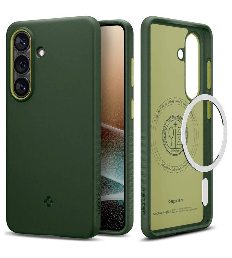 Magsafe Калъф за Samsung S26, Spigen Nano Pop Case, Зелен (2)