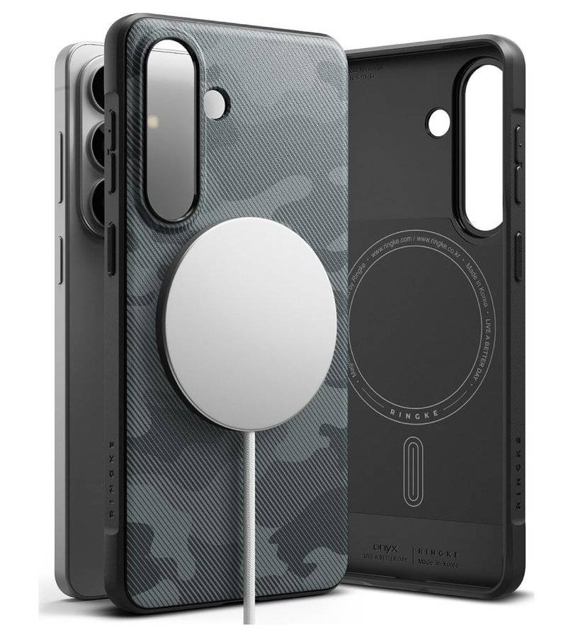 Magsafe Противоударен Калъф за Samsung S26, Ringke Onyx Magnetic Camo Case, Черен