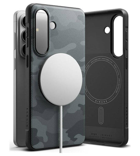 Magsafe Противоударен Калъф за Samsung S26, Ringke Onyx Magnetic Camo Case, Черен