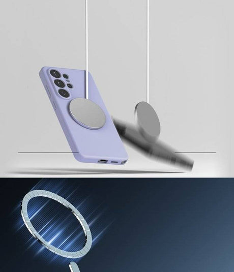 Magsafe Калъф за Samsung S26 Ultra, Ringke Silicone Magnetic Case, Лилав (6)