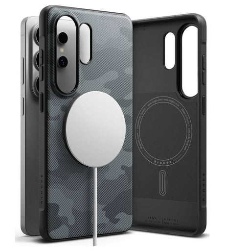 Magsafe Противоударен Калъф за Samsung S26 Ultra, Ringke Onyx Magnetic Camo Case, Черен