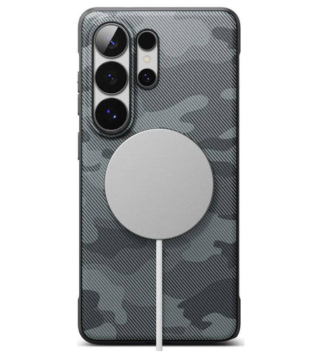 Magsafe Противоударен Калъф за Samsung S26 Ultra, Ringke Onyx Magnetic Camo Case, Черен (3)