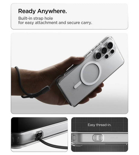 Magsafe Калъф за Samsung S26 Ultra, Spigen Ultra Hybrid White Case, Прозрачен (13)