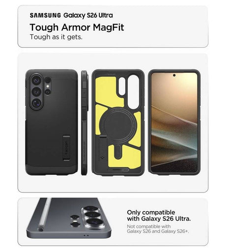 Magsafe Противоударен Калъф за Samsung S26 Ultra, Spigen Tough Armor Case, Зелен (8)