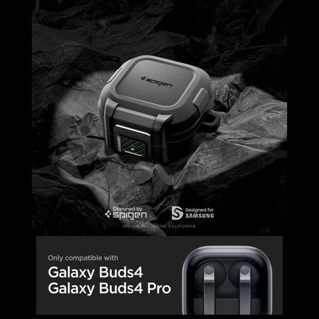 Противоударен Калъф за Samsung Buds 4 Pro/ 4, Spigen Lock Fit Case, Черен (6)