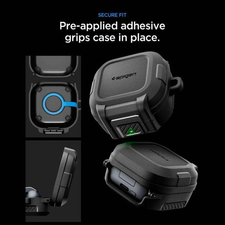 Противоударен Калъф за Samsung Buds 4 Pro/ 4, Spigen Lock Fit Case, Черен (9)