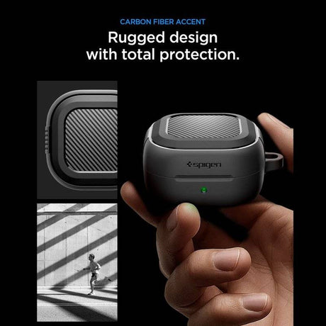 Противоударен Калъф за Слушалки Samsung Buds 4 Pro/ 4, Spigen Rugged Armor Case, Черен (7)