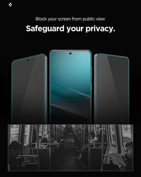 Затъмняващ Протектор за Samsung S26, Spigen Privacy Glass tR EZ Fit 2бр., Черен (15)