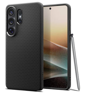 Противоударен Калъф за Samsung S26 Ultra, Spigen Liquid Air Matte Black Case, Черен
