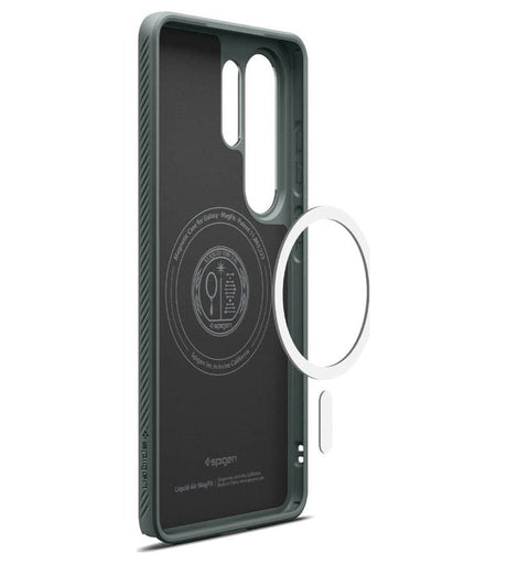 Magsafe Калъф за Samsung S26 Ultra, Spigen Liquid Air Mag Fit Abyss Green Case, Зелен (6)