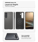 Magsafe Калъф за Samsung S26, Spigen Liquid Air Mag Fit Marble Gray Case, Сив (14)