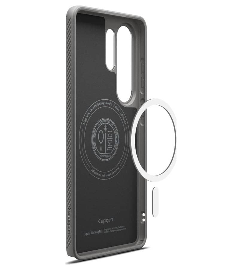Magsafe Калъф за Samsung S26 Ultra, Spigen Liquid Air Mag Fit Marble Gray Case, Сив (7)