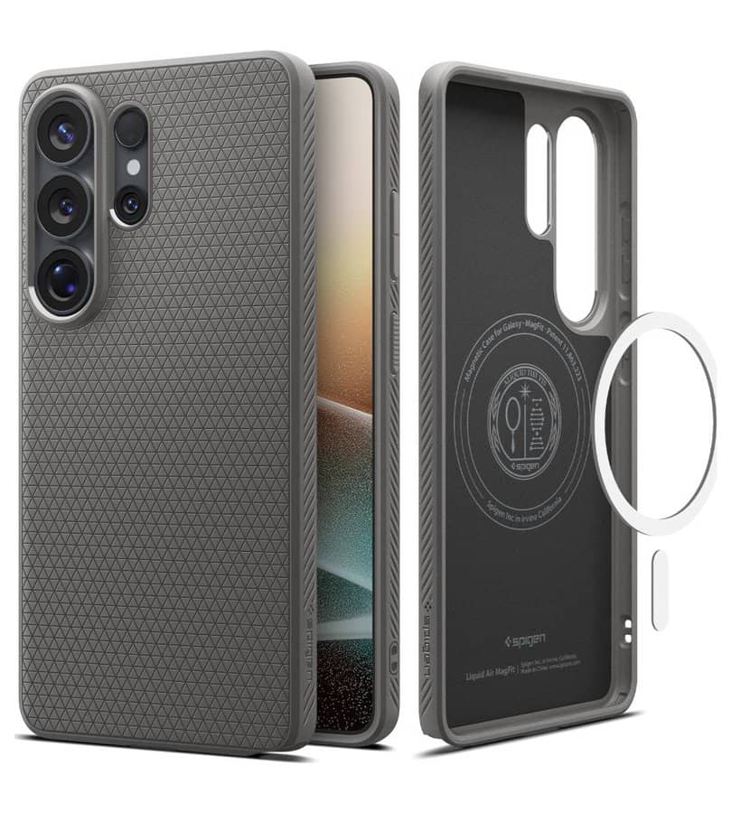 Magsafe Калъф за Samsung S26 Ultra, Spigen Liquid Air Mag Fit Marble Gray Case, Сив (2)