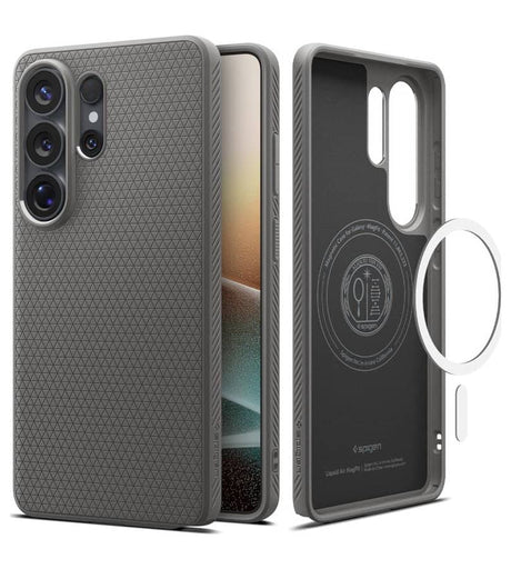 Magsafe Калъф за Samsung S26 Ultra, Spigen Liquid Air Mag Fit Marble Gray Case, Сив (2)