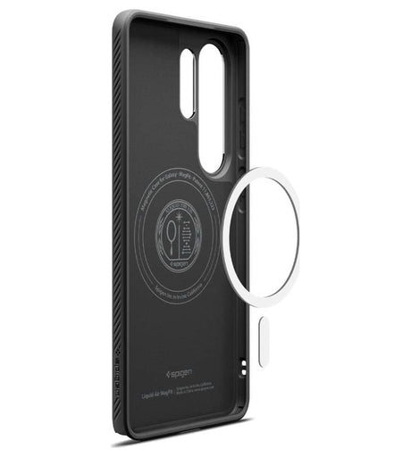 Magsafe Калъф за Samsung S26 Ultra, Spigen Liquid Air Mag Fit Matte Black Case, Черен (5)