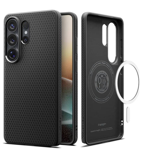 Magsafe Калъф за Samsung S26 Ultra, Spigen Liquid Air Mag Fit Matte Black Case, Черен (2)