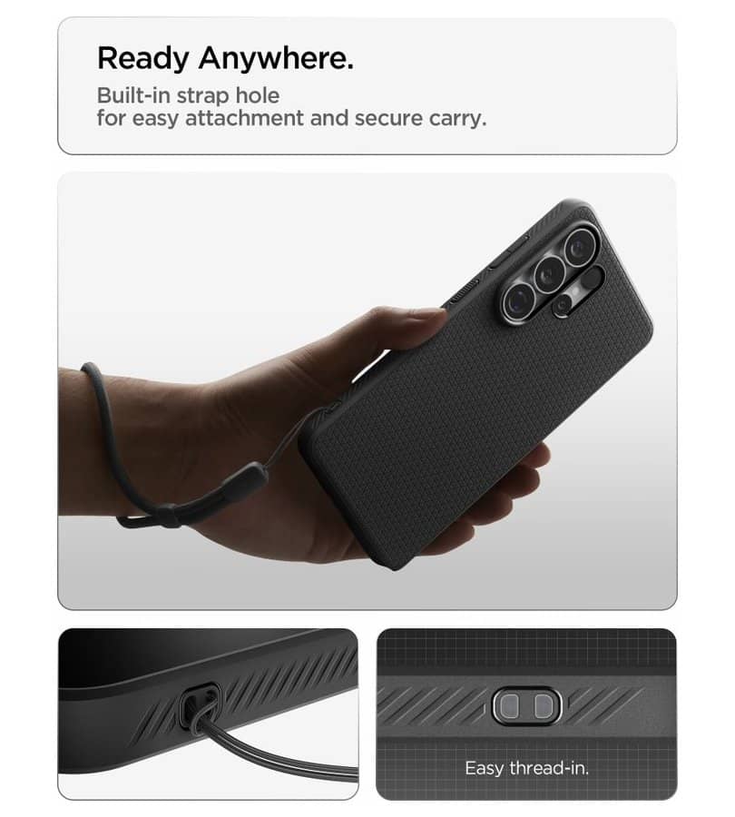 Magsafe Калъф за Samsung S26 Ultra, Spigen Liquid Air Mag Fit Matte Black Case, Черен (10)