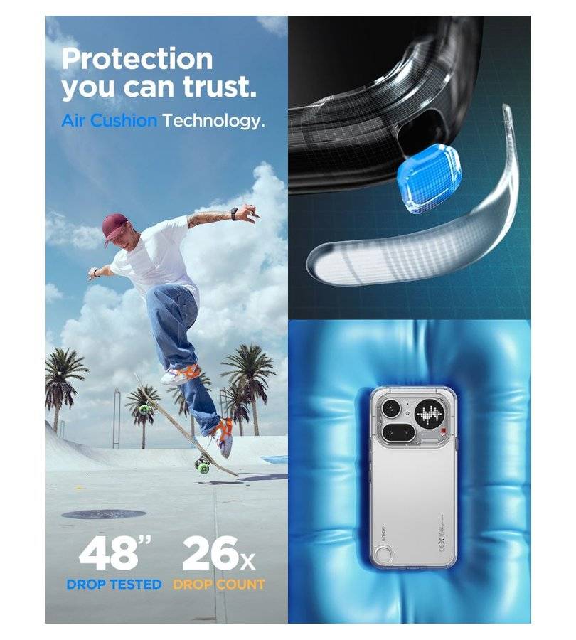 Противоударен Калъф за Nothing phone 4A Pro, Spigen Ultra Hybrid Case, Прозрачен (5)