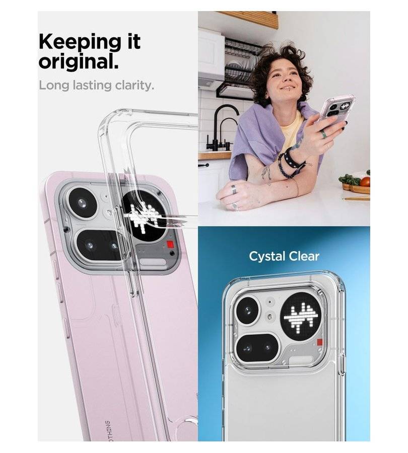 Противоударен Калъф за Nothing phone 4A Pro, Spigen Ultra Hybrid Case, Прозрачен (6)