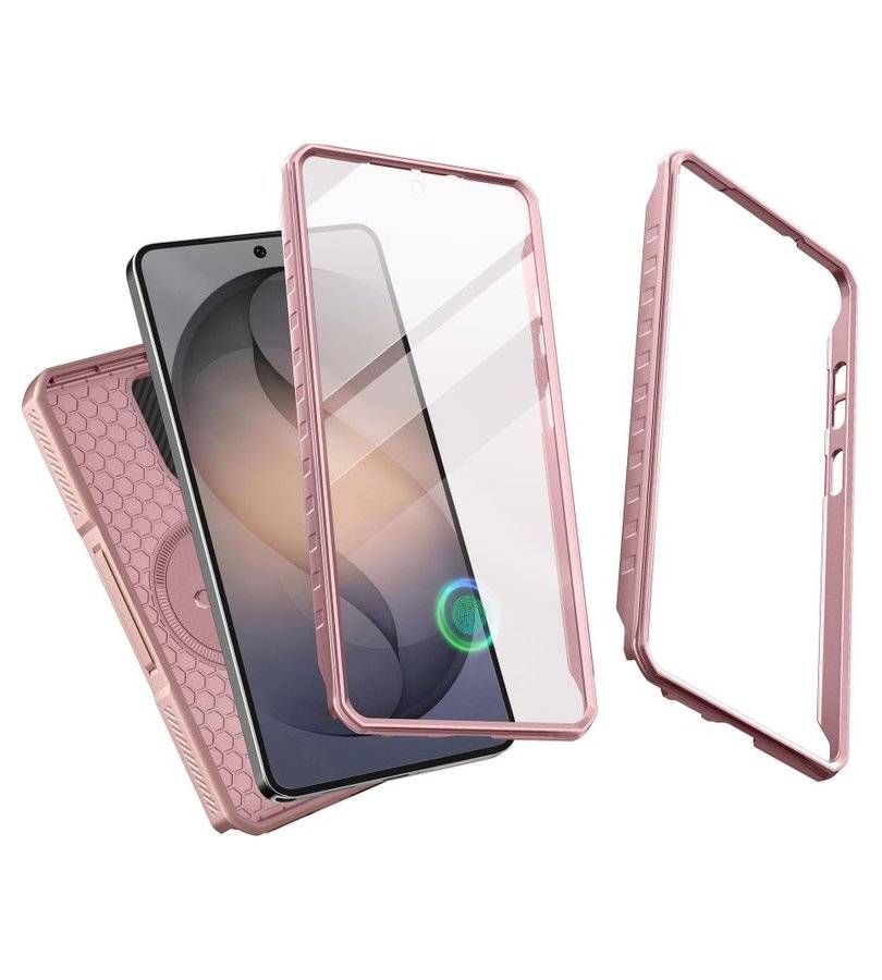 Противоударен Калъф 360 за Samsung S26 Ultra, Tech-Protect Kevlar Cam+ 2-Set Case, Розов (2)