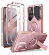 Противоударен Калъф 360 за Samsung S26 Ultra, Tech-Protect Kevlar Cam+ 2-Set Case, Розов