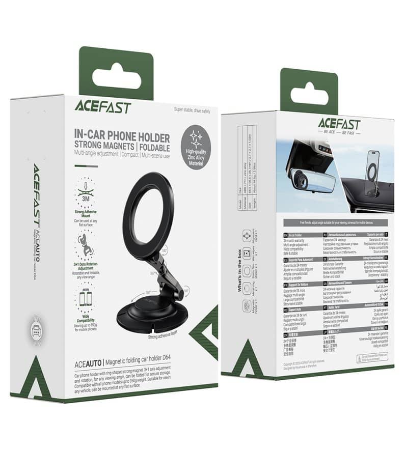 Magsafe Стойка за Кола, Acefast Car Holder D64, Черен (7)