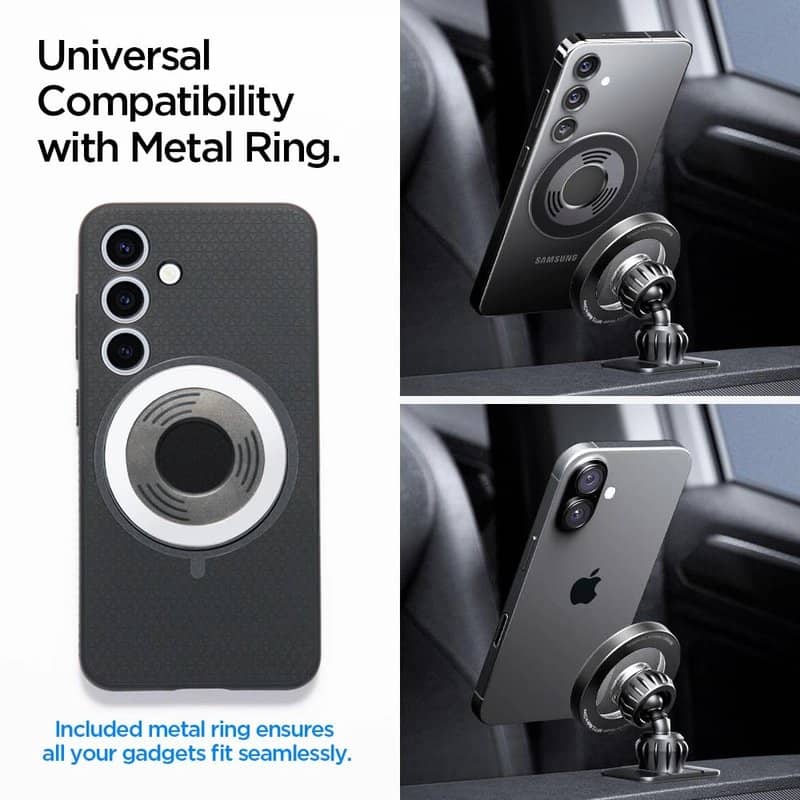 Magsafe Поставка за Кола, Spigen Vent/Board Car Holder MFT13, Сив (8)