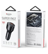 Зарядно за Кола USB-C/A, Yesido Y65 100W 5A PD/QC3.0, Черен (4)