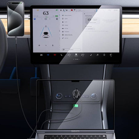 Зарядно за Кола USB-C/A, Yesido Y65 100W 5A PD/QC3.0, Черен (6)